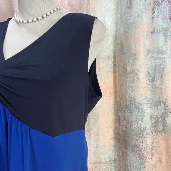 📌Enfocus  Block Stripes Sleeveless Plus Size Maxi Dress - Picture 4 of 14